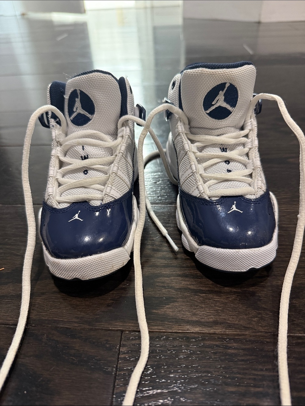 Jordan Kids Navy and White Jumpman High-Top Sneakers - Picture 3 of 7